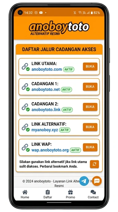Halaman Link Alternatif anoboytoto Terbaru untuk Android