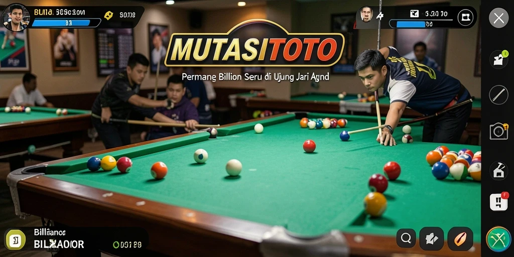 Antarmuka game MUTASITOTO yang menarik dan fungsional untuk billiard.