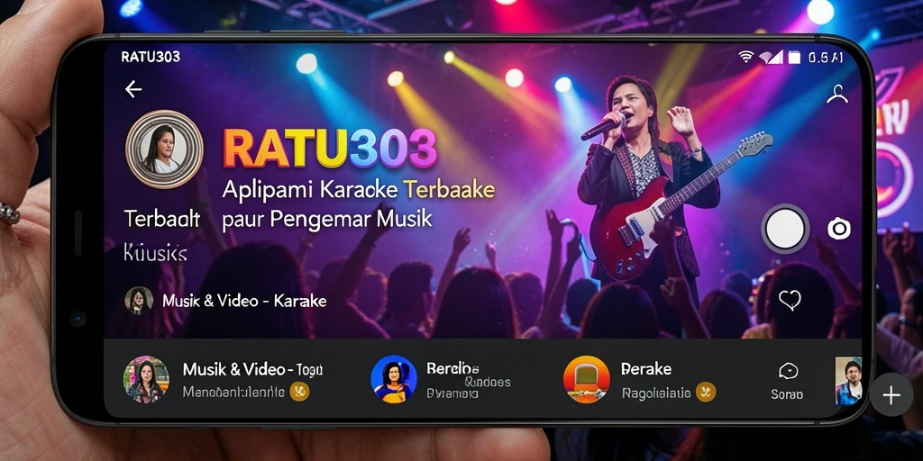 Tampilan antarmuka RATU303 saat bernyanyi karaoke.