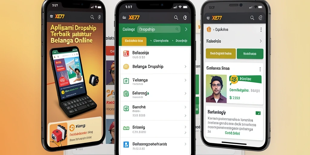 Antarmuka XE77 menampilkan berbagai produk menarik dengan navigasi yang mudah.